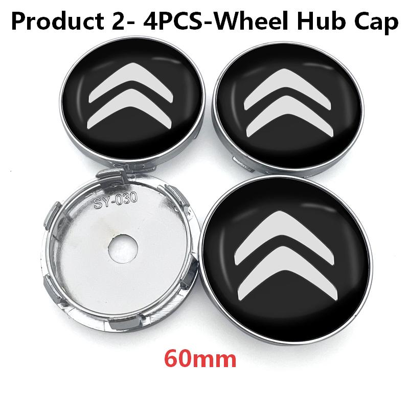 Car styling 4Pcs 56/60mm Car Tyre Wheel Center Hub Cap Emblem Decal Fit For Citroen C4 C3 C5 Aircross C1 DS3 DS5 Berlingo Jumper