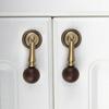 Walnut Brass Cabinet Handles Brass Wardrobe Door Handles Walnut Knobs  Cabinet Hardware