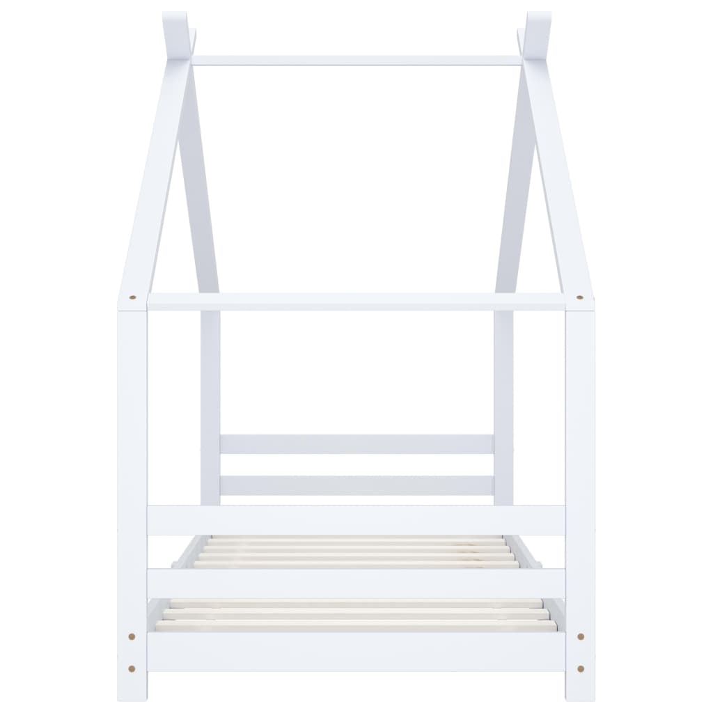 Kids  Bed Frame White Solid Pine Wood 90 x 200 cm