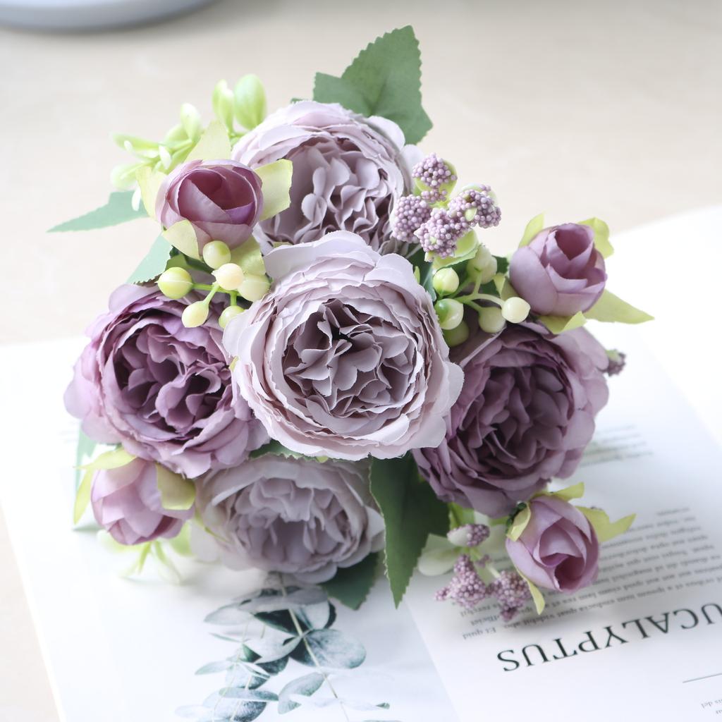 1 шт. Шелковый пион, искусственный цветок розы, красивый букет цветов, свадебное украшение для дома, искусственный цветок для декора стола, искусственная шелковая цветочная композиция