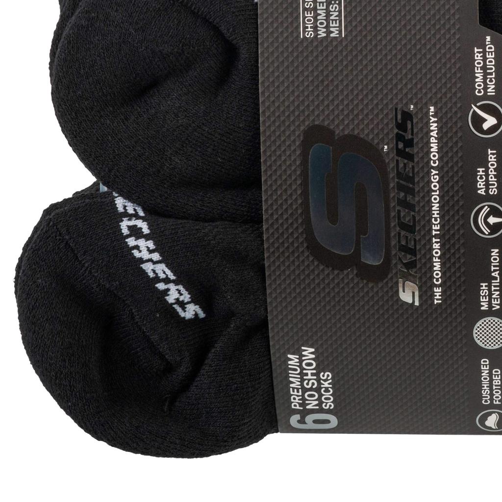 Skechers 6 пар Унисекс 1/2 махровые носки, Унисекс черные носки
