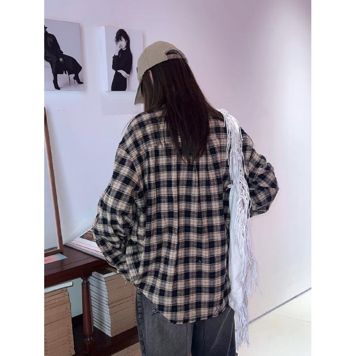 Рубашка с длинным рукавом с буквенным принтом 2024 года в японском стиле в стиле Гонконга, свободная рубашка для мальчиков, летнее модное универсальное повседневное пальто