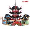 Строительные блоки Temple of Airjitzu and Dragon подходят для игрушек 70612 Ninja Blocks, детские развивающие игрушки для блоков Ninjagoabc