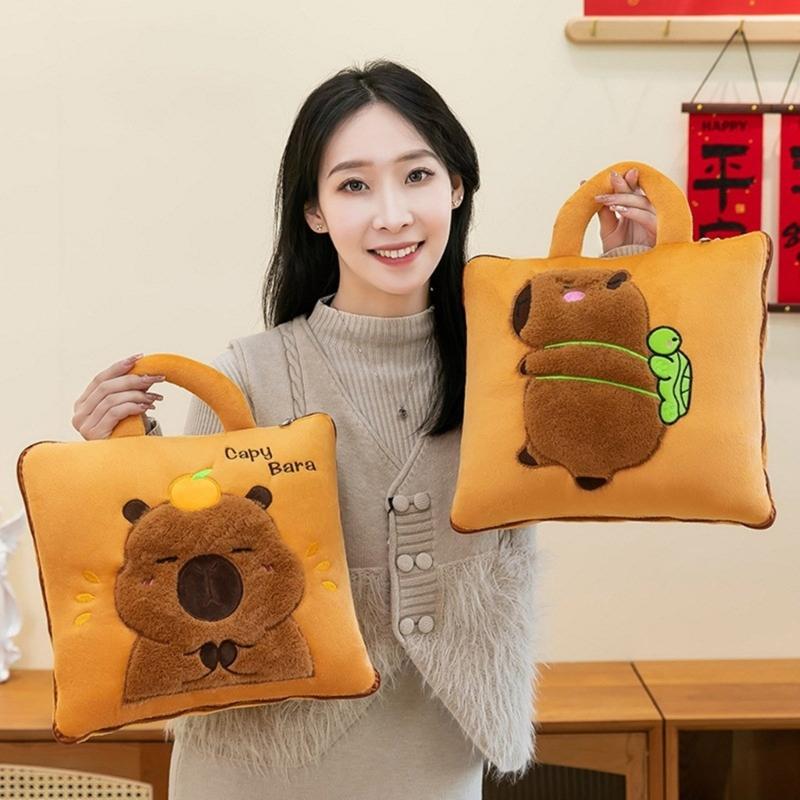 Capybaras Pillow Quilts Double-use Cushions Spring and Summer Office Naping Pillow Gift Cushions Folding Air Conditioning