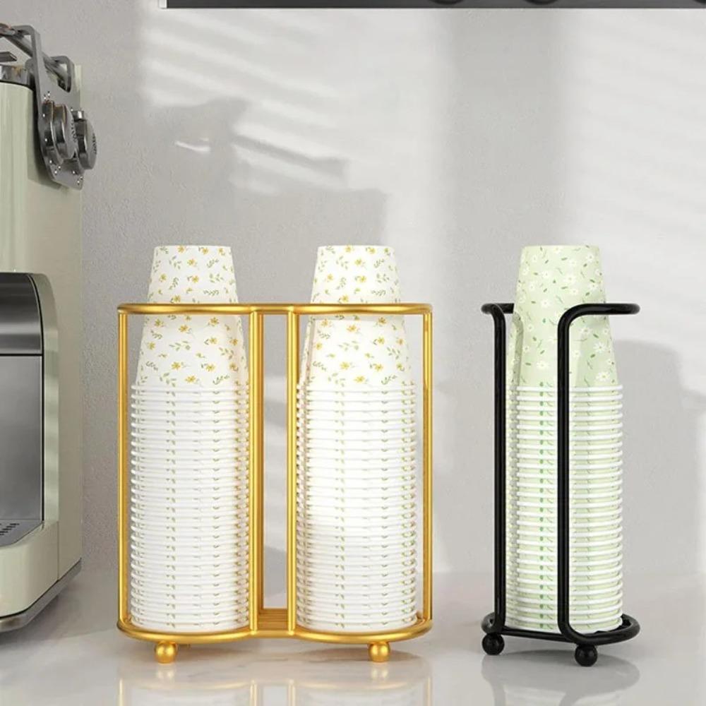 Large Capacity Cup Storage Shelf Metal Cup Storage Rack Organizier Kitchen Paper Cup Holder