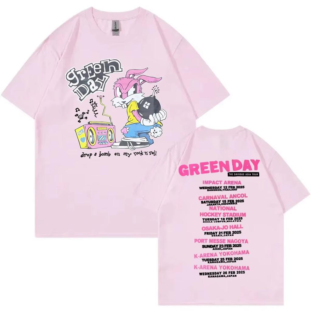 Green Day 2026 Savior Tour Graphic Unisex Rock Hip Hop T-shirt Harajuku Y2K Fashion Loose Women And Men T-shirt