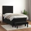 3137823 vidaXL Divan Bed with Mattress Black 90x200 Cm Velvet