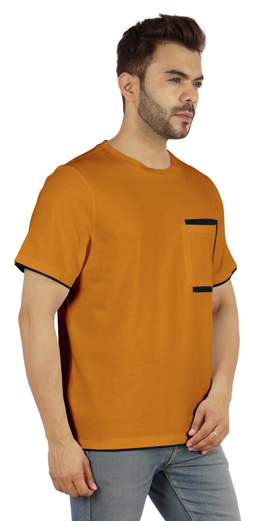 Inkmeso Мужские футболки с круглым вырезом, повседневные базовые рубашки с коротким рукавом и накладным карманом