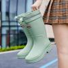Popular Japanese Fashion Tall Rain Shoes Women's New Women's Rain Boots Kitchen Water Shoes Waterproof Glue Shoes