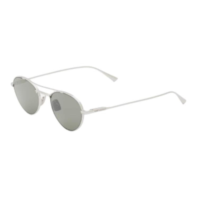 Saint Laurent Minimalist Design Metal Round Sunglasses Unisex sunglasses Silver 843062Y99698100