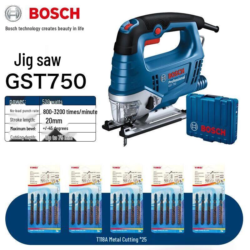 Bosch GST750 Electric Jigsaw CN plug (adapter included)