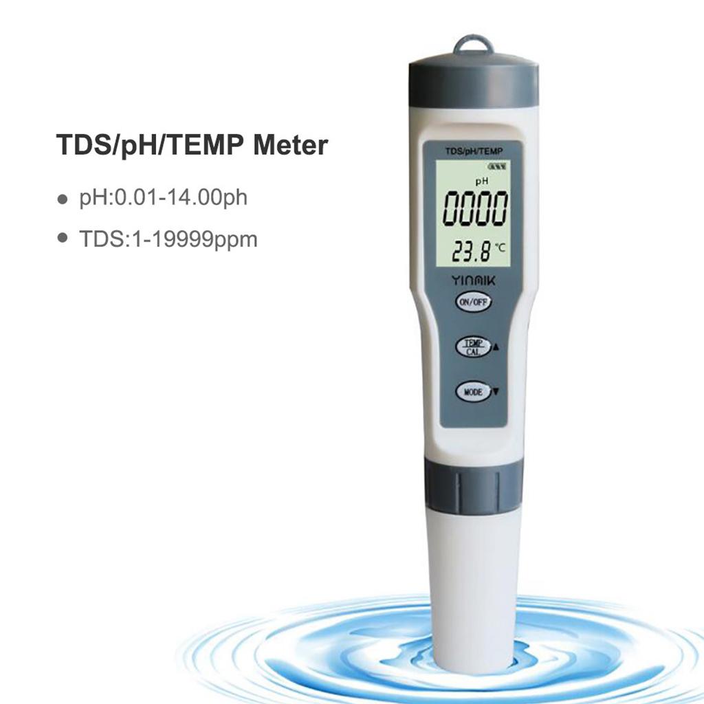 Цифровой TDS-метр EZ9901 3-в-1 TDS/PH и ТЕМП Тестер-ручка Ручной тестер качества воды Инструмент для тестирования чистоты воды для бассейна
