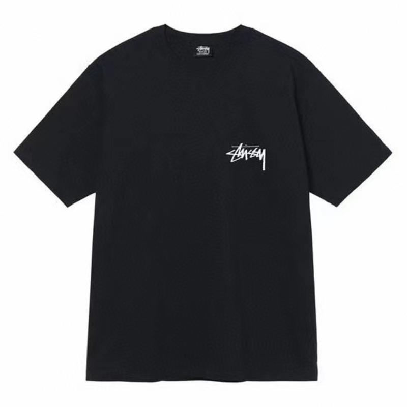 Stussy 2025 Весна/Лето Новая высококачественная хлопковая футболка с круглым вырезом для мужчин и женщин, мятая футболка с принтом хризантемы для пар