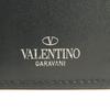 Used 8901 VLTN Logo Card Holder 2Y2P0576LVN 7946 Smooth Calfskin White Pass Case/Business Card Holder/Pass Case Black