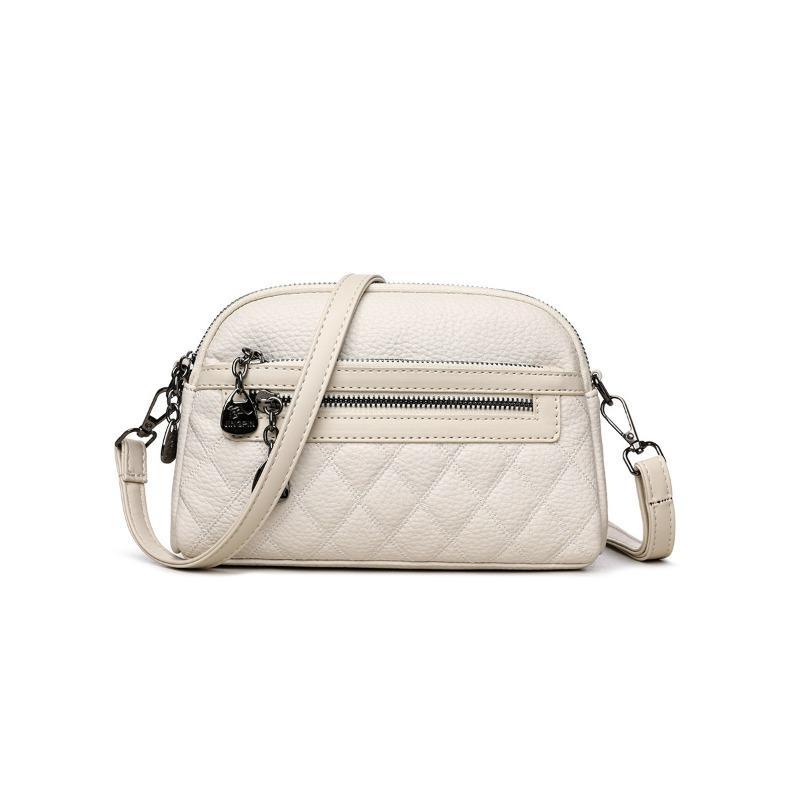 Текстурированная вышивка ромбом, простая мягкая кожа, средняя сумка для мамы, маленькая квадратная сумка, новая модная универсальная сумка через плечо