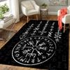 Viking Vegvisir Shield Soft Carpet Viking Skull Area Rug  Decorative Carpet for Living Room and Bedroom Kitchen Mat  Carpet