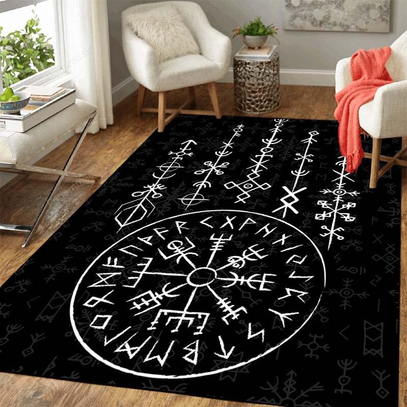 Мягкий ковер Viking Vegvisir Shield, ковер с черепом викингов, декоративный ковер для гостиной и спальни, кухонный коврик, ковер