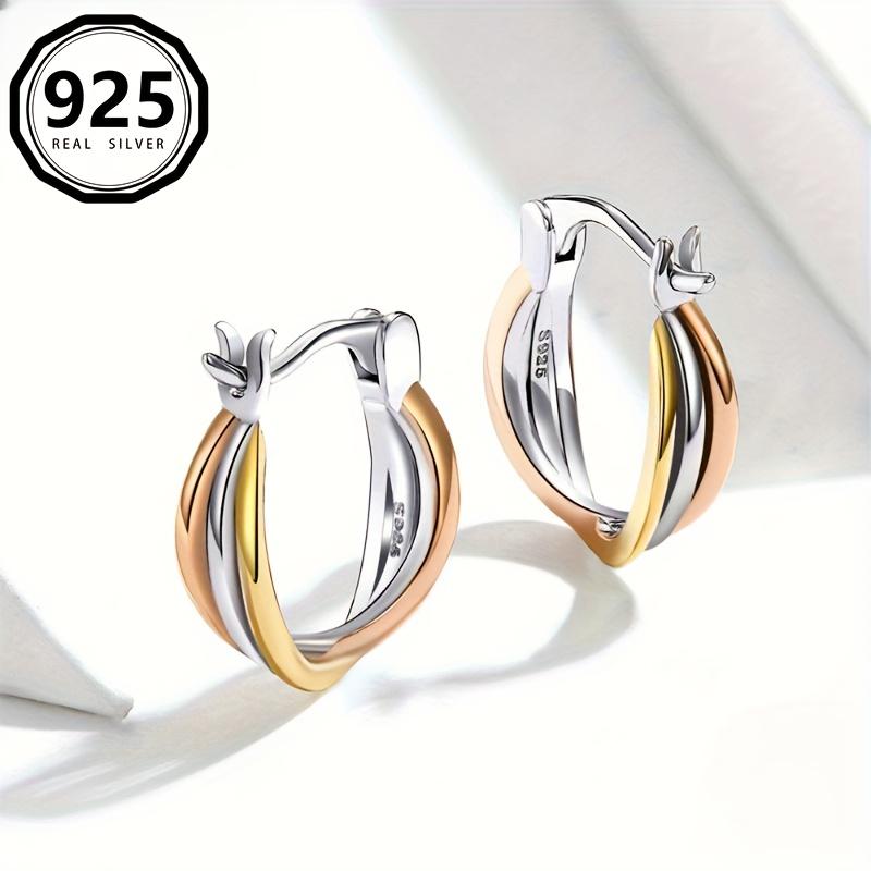 Серьги-кольца из стерлингового серебра 925 пробы - гипоаллергенный и элегантный женский подарок 1,9 г = 0,067 унций