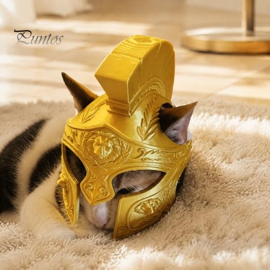 Маска для питомца «Римский воин» Шлем Центуриона для кошки, 3D-печатная маска, Безопасный головной убор, Смешной косплей для вечеринки, Аксессуары для костюма