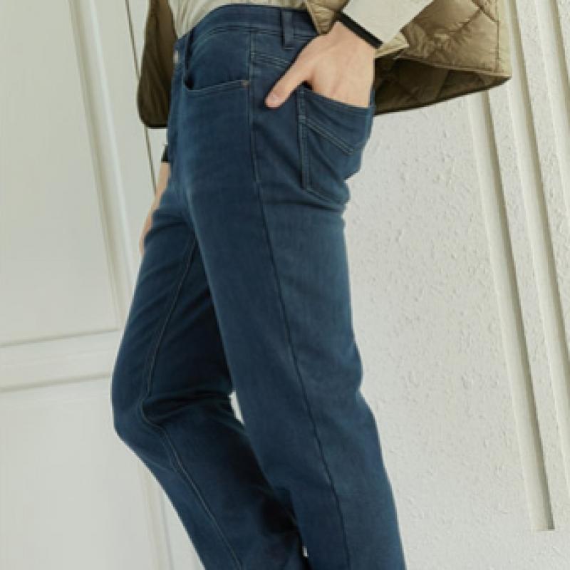 Bang Bang Men S Polar Fleece Lycra Bonded Denim Indigo