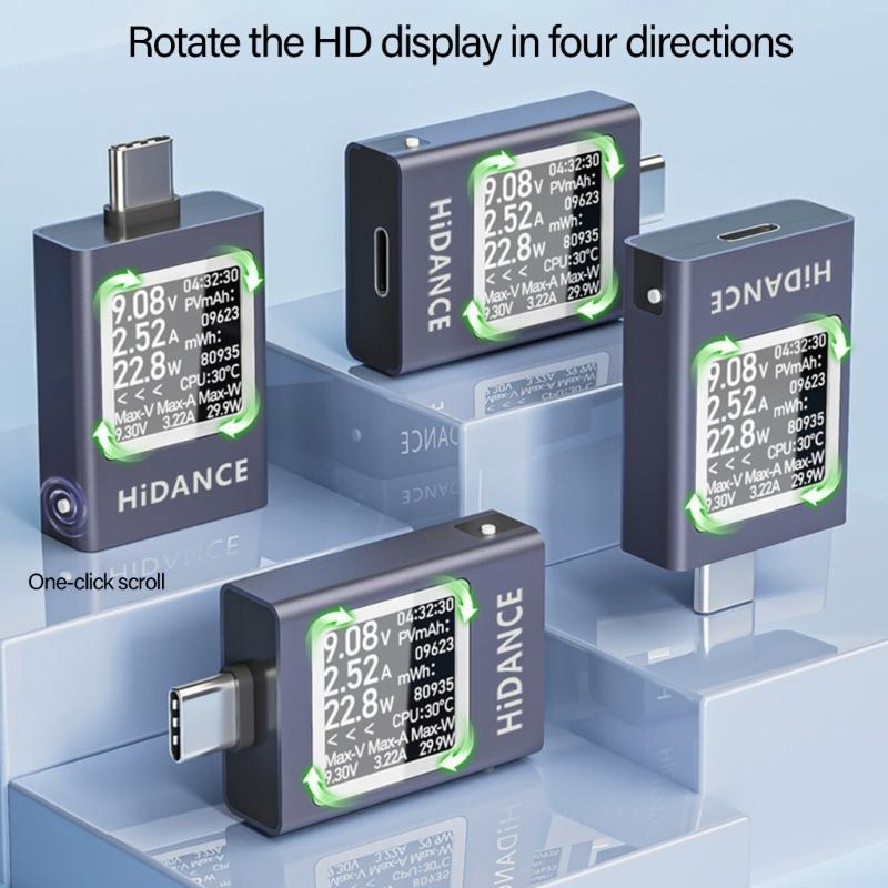 4,5-50 В 0-12 А Цифровой мультиметр Тестер метр Type-C Интерфейс Напряжения Ток Тестер для телефона Многофункциональный