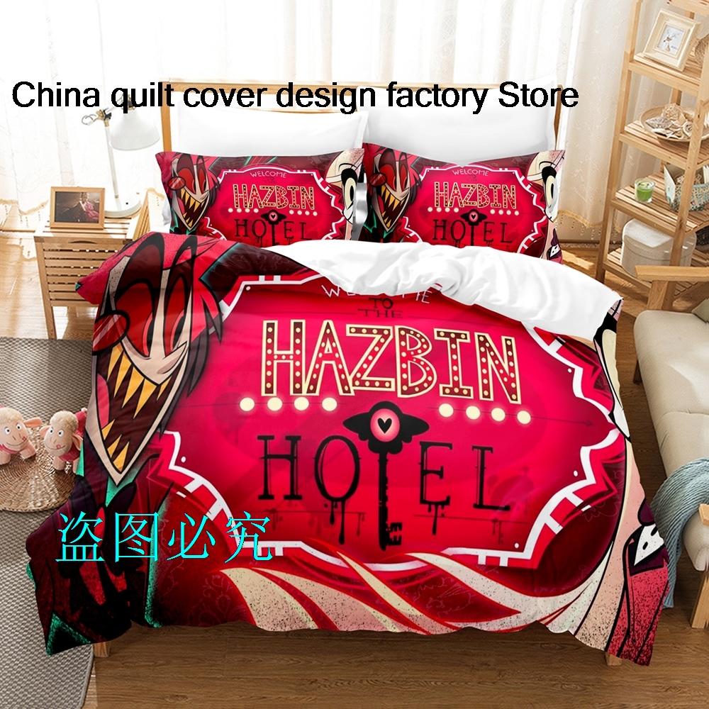 Горячий Комплект Постельного Белья Hazbin Hotels Односпальный Двуспальный Полный Королевский Размеры Размеры Комплекты Постельного Белья Взрослый Детская Спальня Комплекты Пододеяльников 3D Аниме Простыня