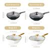Non-stick Wok Maifan Stone Octagonal Wok Stir Fry Pans With Lid Comfortable Handle Die-cast Aluminum Deep Frying Pan Cooking Pan Wok