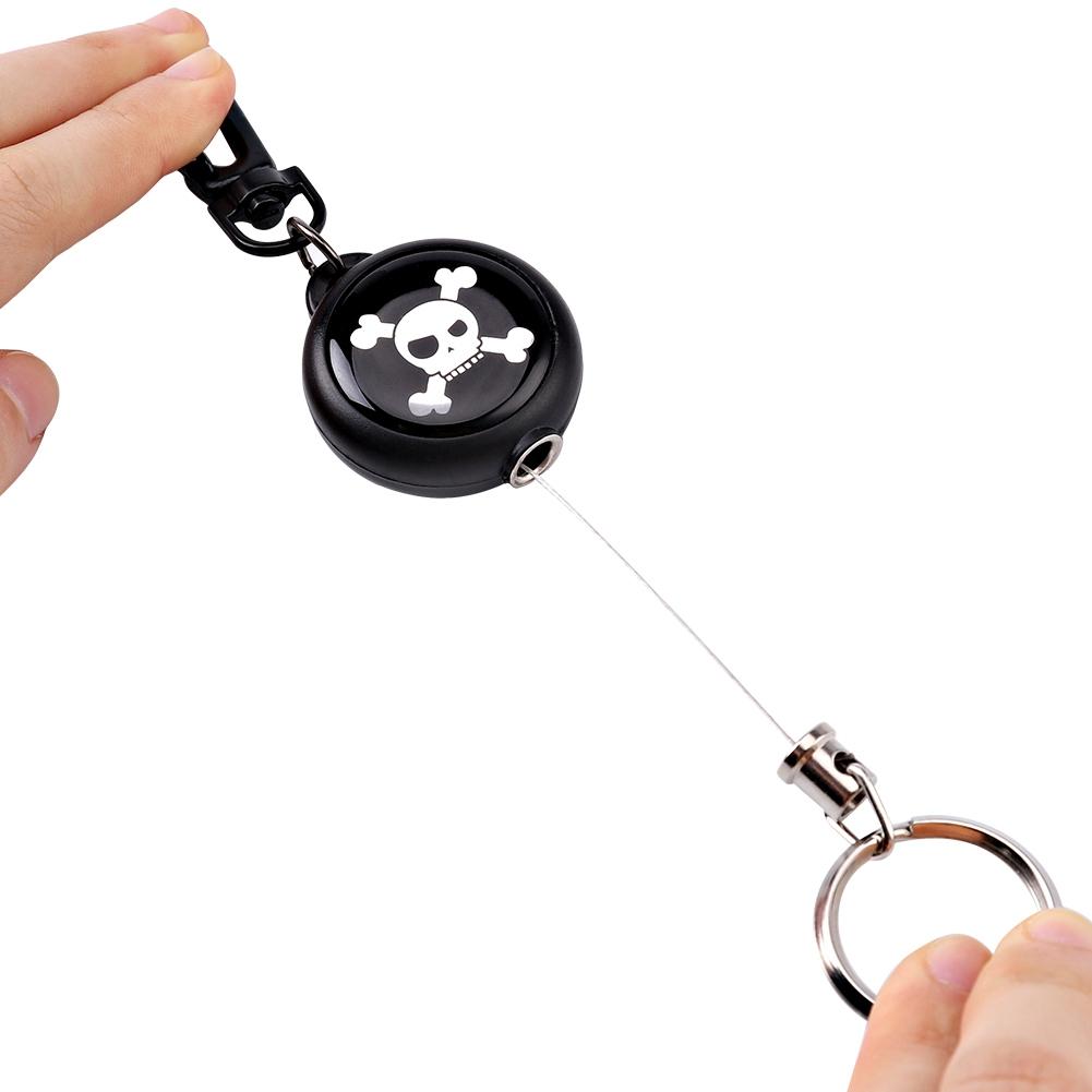 60cm Steel Wire Rope Retractable Carabiner Survival Keychain   Key