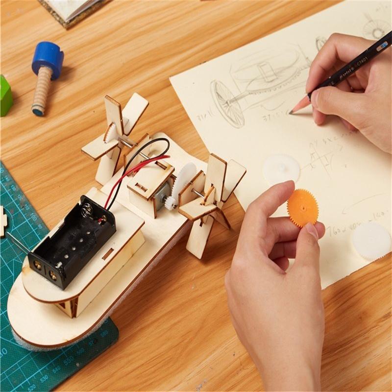 Handmade DIY Ship Technology Small Maker Science Experiment Assembly Material Pack STEM Educational Toy Kids Birthday Gift Set