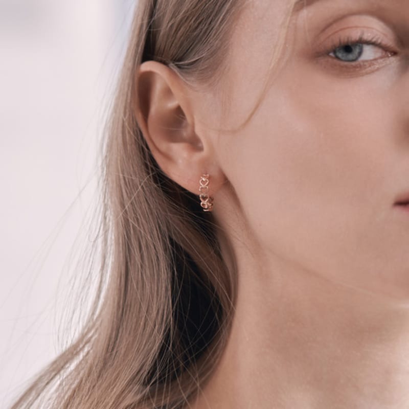 Серьги-кольца ELLE Jewelry 14K Heartful (Золотая булавка) ELGPEE477