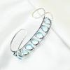 Браслет-манжета Swiss Blue Topaz, браслет из настоящего драгоценного камня, браслет-манжета из стерлингового серебра 925 пробы, ювелирные изделия ручной работы, регулируемый браслет для подарка, женские ювелирные изделия
