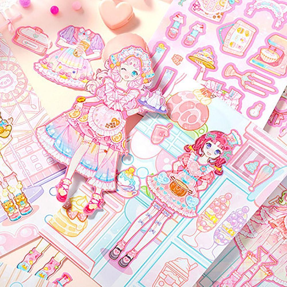 DIY Dress Up Sticker Cartoon Scrapbook Sticker Artistic Decorative Stickers