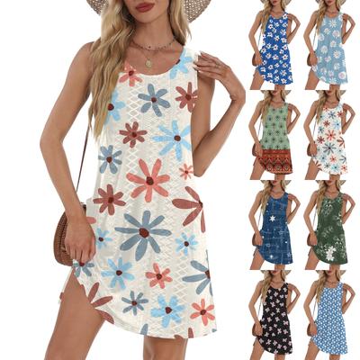 Женский повседневный сарафан с карманами, летнее пляжное платье в стиле бохо, футболки, платье с V-образным вырезом, свободные платья-майки