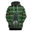 Spring Men's Cardigan Top Loose Comfortable Long-sleeved Hooded Jacket Fashionable 3D Digital Abstract Printed Sweatshirt