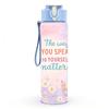 1PC Thank You Mom Pastel Art 750ml Color Plastic Sports Water Bottle Leakproof Flip Straw Lid Suitable for Sports Office Home Use