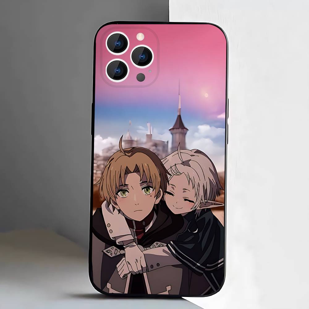 Чехол для телефона Mushoku Tensei Jobless Reincarnation Для iPhone 17,16,15,14,13,12,11,Pro,XS,Max,XR,Plus,E,SE4,Mini Черный Мягкий Чехол