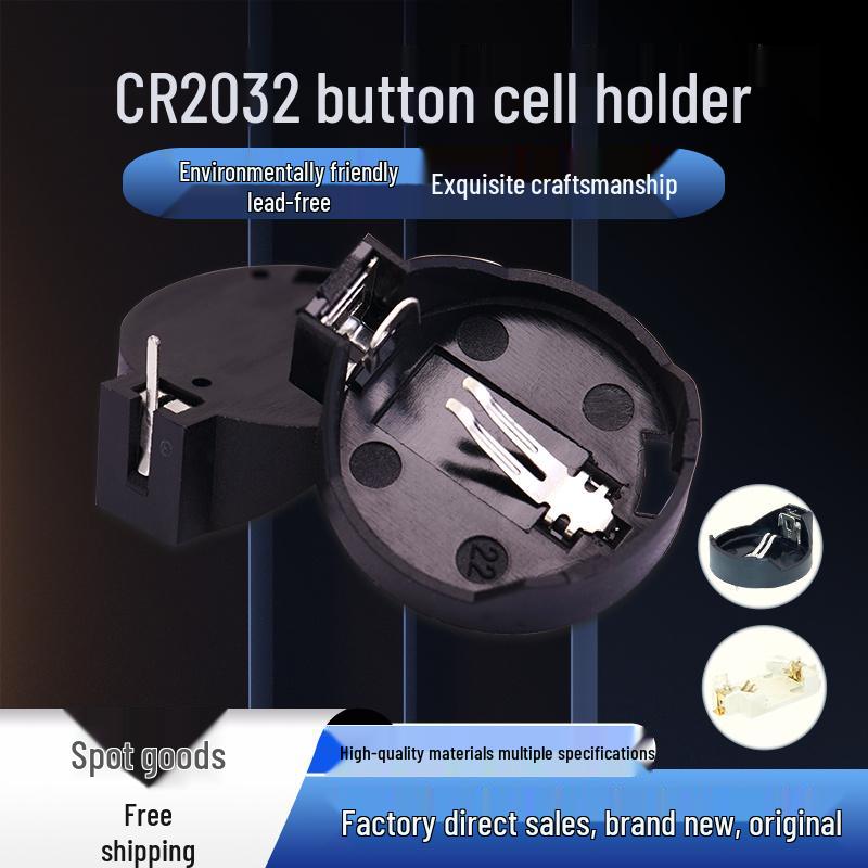 3V Coin Battery Holder for CR2032, CR1220, CR1632, CR2450 - Spring Contact SMD Connector