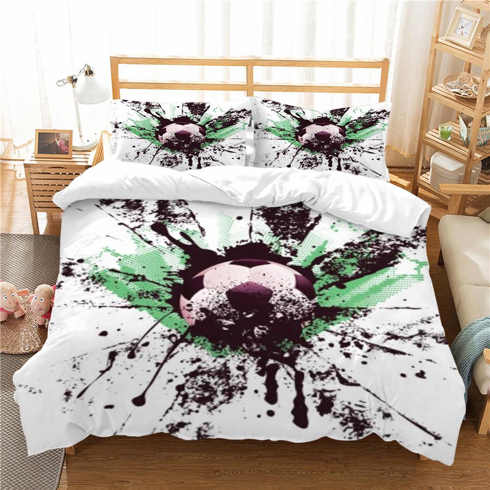 Комплект постельного белья 2/3 шт. пододеяльник, пододеяльник с 3D футбольным принтом, домашнее постельное белье, полиэстер, микрофибра, моющийся для спальни