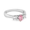 Pink CZ Elegant Three Stone Women Wedding Ring  - 925 Sterling Silver