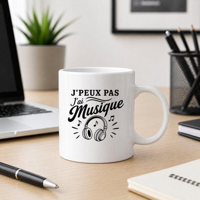 Mug - PLANETEE - J’peux pas j’ai Musique - Céramique 330 ml - Lave-vaisselle - Impression sublimation
