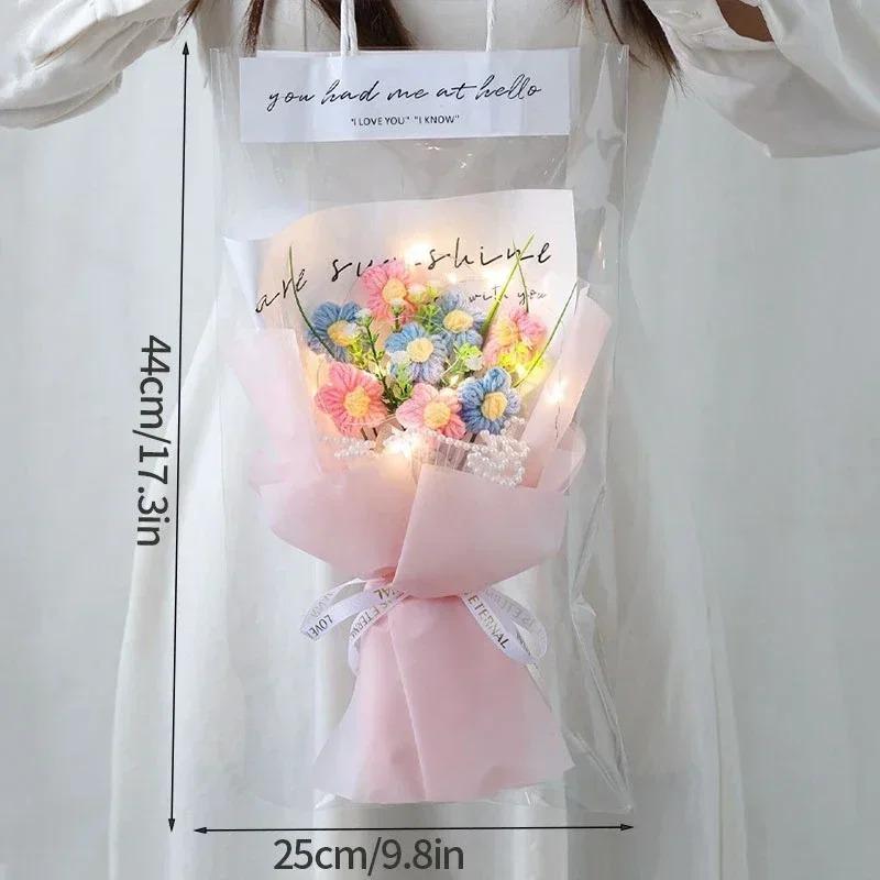 Искусственный цветок Вязаный крючком Букет цветов Вечные цветы Свадебный подарок для гостей Букеты цветов Подарок на день матери