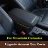 Для Mitsubishi Outlander 2013 2016 2018 кожаный автомобильный подлокотник накладка на центральную консоль подлокотники коробка для хранения Защитная крышка