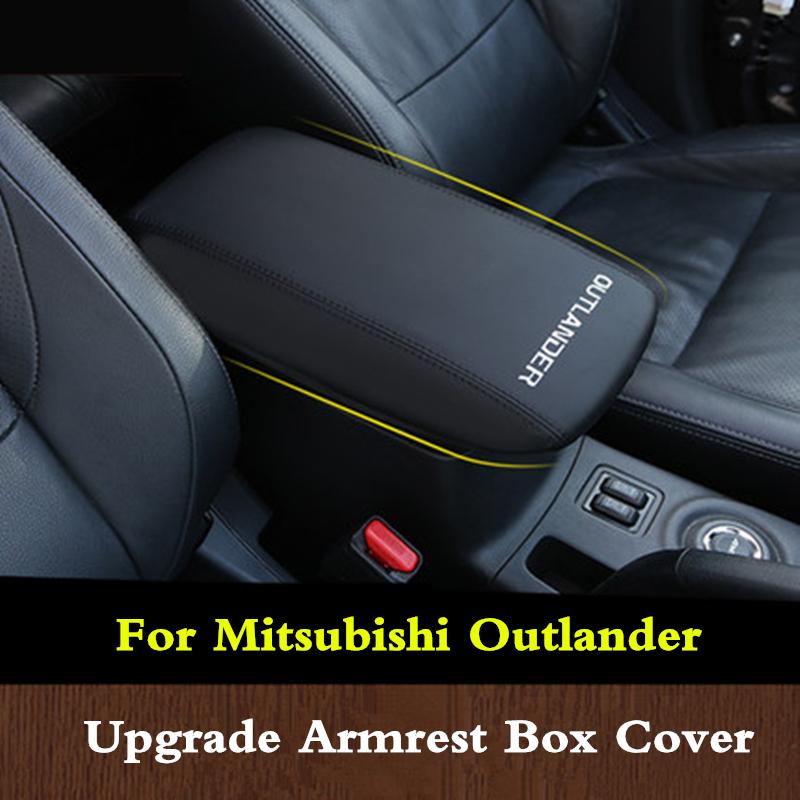 Для Mitsubishi Outlander 2013 2016 2018 кожаный автомобильный подлокотник накладка на центральную консоль подлокотники коробка для хранения Защитная крышка