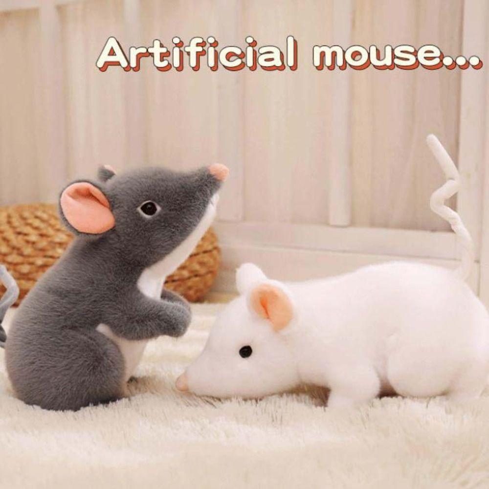 Kawaii Cartoon Simulated Mouse Plush Doll Lifelike Little Mouse Mouse Plush Toys Desktop Pets