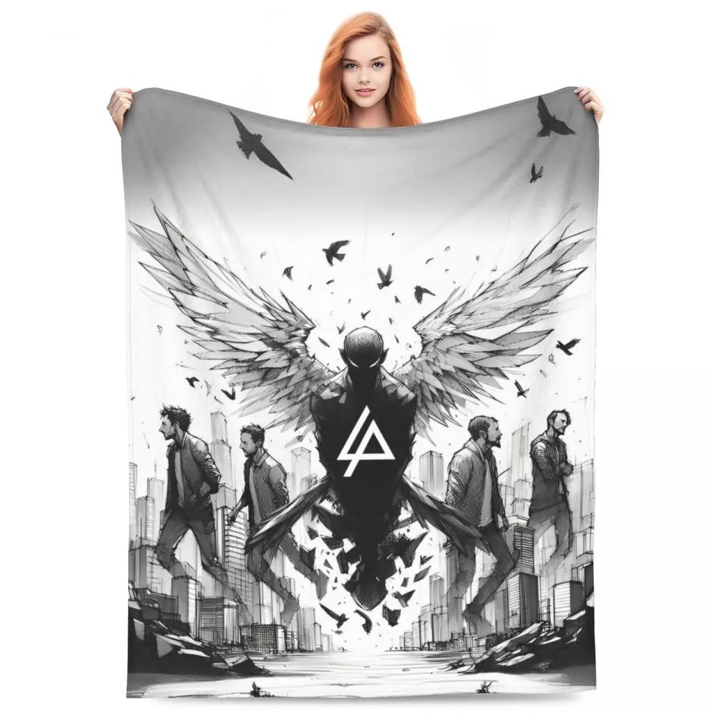 Покрывало-плед L-Linkin Rock Park Флисовое Супер Теплое Пледы для Дома Дивана Спальни Одеяло