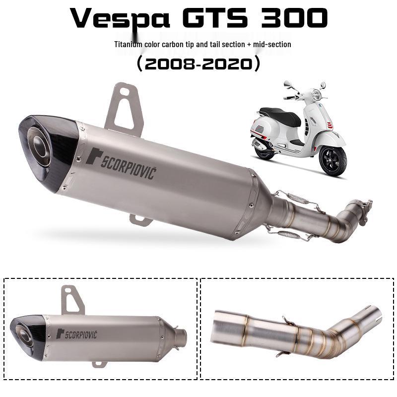 Выхлопная система Vespa GTS 300 Scorpion, средняя и хвостовая часть для моделей '08-'21