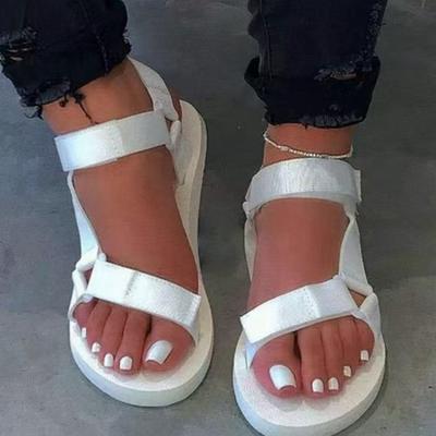 Новые женские летние мягкие шлепанцы, женские сандалии с ремешком на пряжке, подошва из пеноматериала, прочные сандалии, женская уличная повседневная пляжная обувь