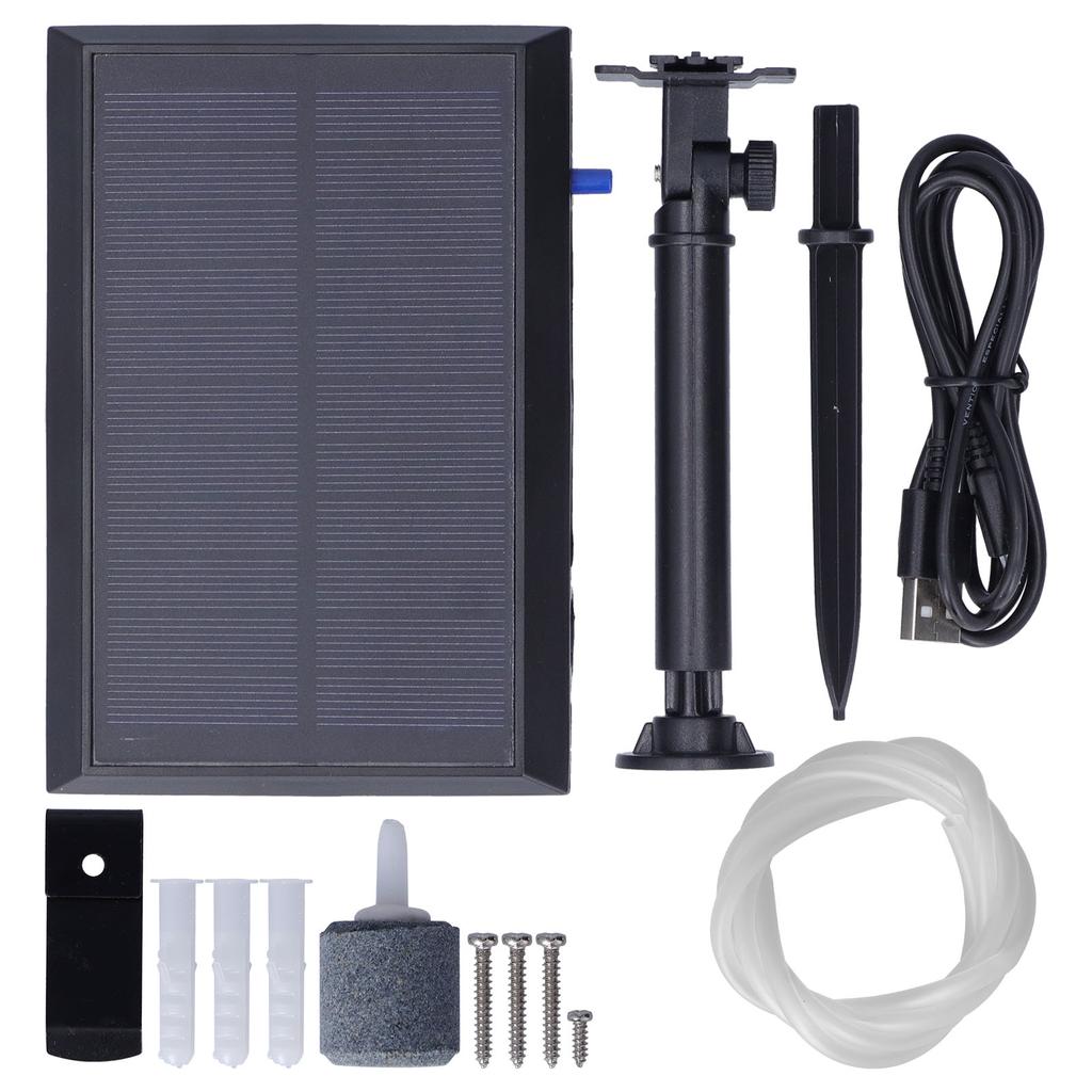 IP65 5.5V 1.5W Oxygen Pump Kit Solar Charging Air Aeration Pump for Aquarium Fish Tank Aquaculture