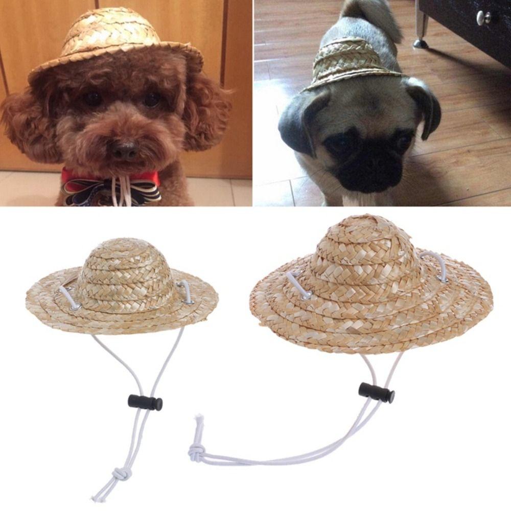 Dog Decorative Hat Pet Woven Hat Photo Prop Cat Party Hats Pet Accessories For Small Dog Puppy Cat