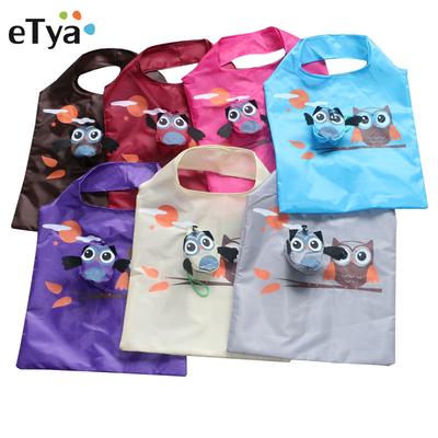 Милая складная сумка для покупок с животным принтом совы, экологически чистая дорожная женская сумка на плечо, женская многоразовая сумка-тоут